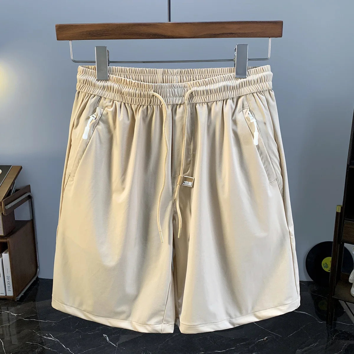 Summer thin ice silk men's shorts trend Korean version casual sports loose quick drying breathable mid pants